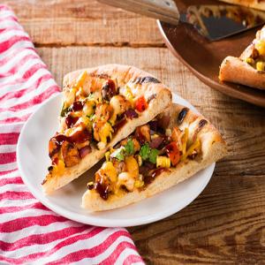 Grilled BBQ Chicken and Vegetable Pizza image