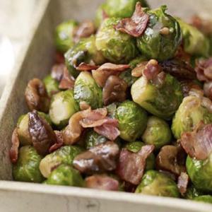 Sprouts with chestnuts & crisp pancetta image