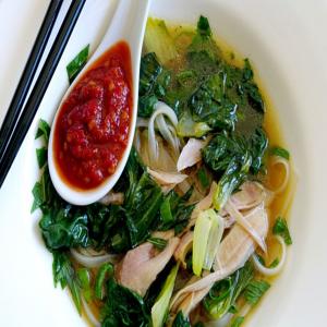 Hanoi Noodle Soup With Chicken, Baby Tatsoi, and Bok Choy_image