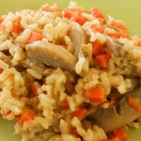 Oven Brown Rice with Carrots and Mushrooms image