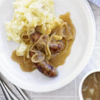 Sausages with apple mash image