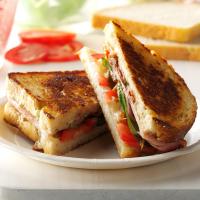 Grilled Pesto, Ham and Provolone Sandwiches image