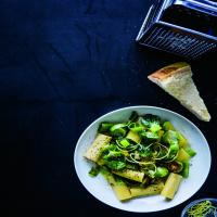 Rigatoni With Brussels Sprouts, Parmesan, Lemon, and Leek_image