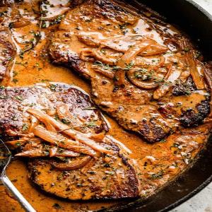 Onion Gravy Smothered Steak - Old Fashioned Southern Recipe!_image