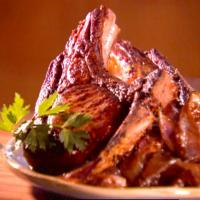 Thick Cut Mustard Marinated Pork Chops with Caramelized Red Onions_image