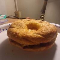 Pork Roll Egg Cheese on a Cheese Bagel_image