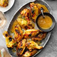 Lip-Smacking Peach & Whiskey Wings image
