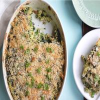 Spinach and Hot Ham Baked Pasta With a Crispy Top image
