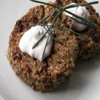 Pecan and Mushroom Burger With Blue Cheese Sauce image