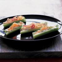 Smoked Salmon and Caramelized Onion Stuffed Celery Stalks_image
