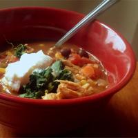 Healthier Slow Cooker Chicken Taco Soup image