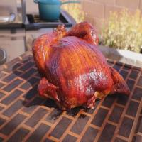 Smoked Whole Chicken with Honey BBQ Sauce image
