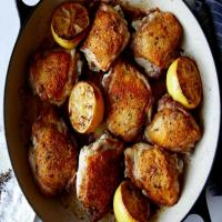 Crispy Chicken Thighs with Caramelized Lemon Rinds_image