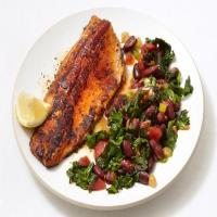 Blackened Trout with Spicy Kale_image