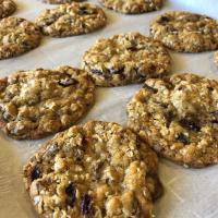 Chewy Chocolate-Toffee-Oatmeal Cookies with Cranberries image