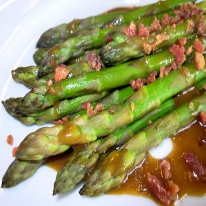 Asparagus With Bacon, Red Onion, and Balsamic Vinaigrette image