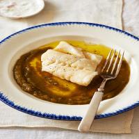 Olive Oil-Poached Cod With Green Pepper Purée_image