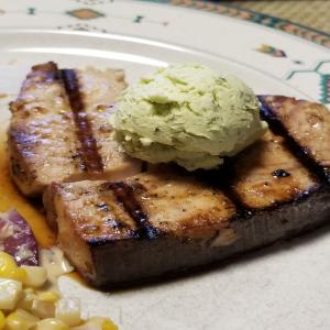 Grilled Marinated Swordfish Steaks With Avocado Butter_image