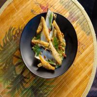 Fried Anchovies with Charred Leeks and Anchovy Dressing image