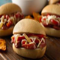 Sausage Hoagies with Peppers, Onions and Cheese image
