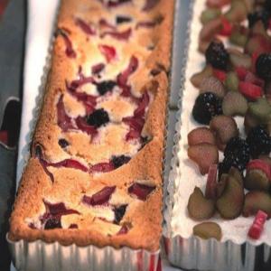 Rhubarb and Blackberry Snack Cake_image