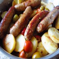 Italian Sausage and Potatoes with Vinegar Peppers image