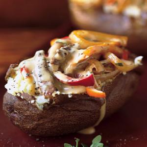 Baked Potatoes with Rib-Eye Steak Hash Recipe | Epicurious.com_image