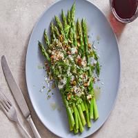 Lemony Asparagus Salad With Shaved Cheese and Nuts_image