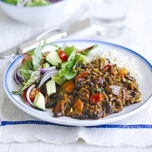 Chilli beef with black beans and avocado salad image