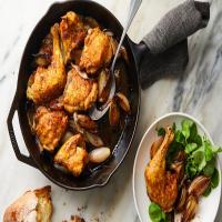 Skillet Roast Chicken With Caramelized Shallots_image