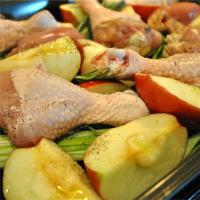 Roast Chicken with Apples, Leeks, and Rosemary image