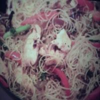 GINGER CHICKEN WITH RICE NOODLES image