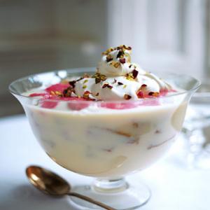 Pistachio Rhubarb Trifle Recipe | Epicurious.com_image