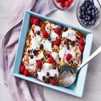 Overnight French Toast Casserole With Streusel and Sweet Yogurt Topping_image