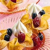 'Low Fat' Fruit and Cream Wonton Cups image