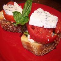 Smoked Tomato Sandwiches With Goat Cheese and Basil image