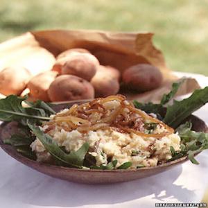 Mashed Potatoes with Bitter Greens and Sweet Onions_image