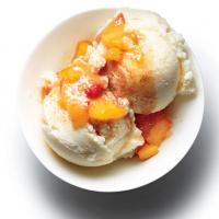 Ginger-Vanilla Fro Yo with Peach Compote image