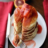 Pancakes With Blood Orange Honey Sauce_image
