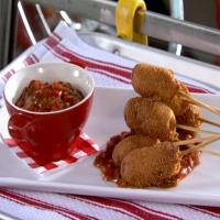 Mini Corn Dogs with Sweet and Spicy Pepper Relish image