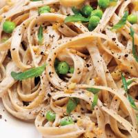 Creamy Fettuccine with Peas and Basil image