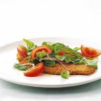 Veal Cutlets with Arugula and Tomato Salad_image