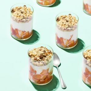 Peach & orange yogurt pots with ginger oats image