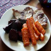 Roasted Carrots and Beets With the Juiciest Pork Chops image
