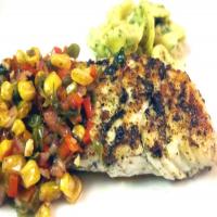 Halibut With Corn and Pepper Relish_image