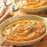 Roasted Garlic and Sweet Potato Soup image