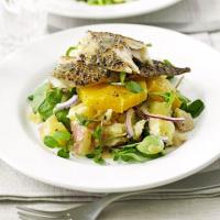 Smoked mackerel with orange, watercress & potato salad image