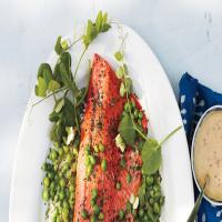 Wild Salmon with English Peas and Mustard Beurre Blanc image