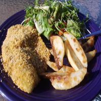 Crumbed Fish With Wedges image