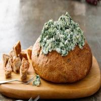 Skinny Spinach Dip in a Bread Bowl_image
